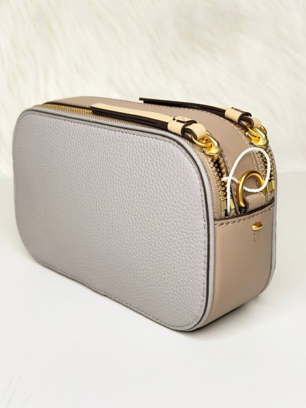 Tory Burch Mini Miller Colorblock Leather Crossbody Bag - Bay Gray Multi - Picture 7 of 8